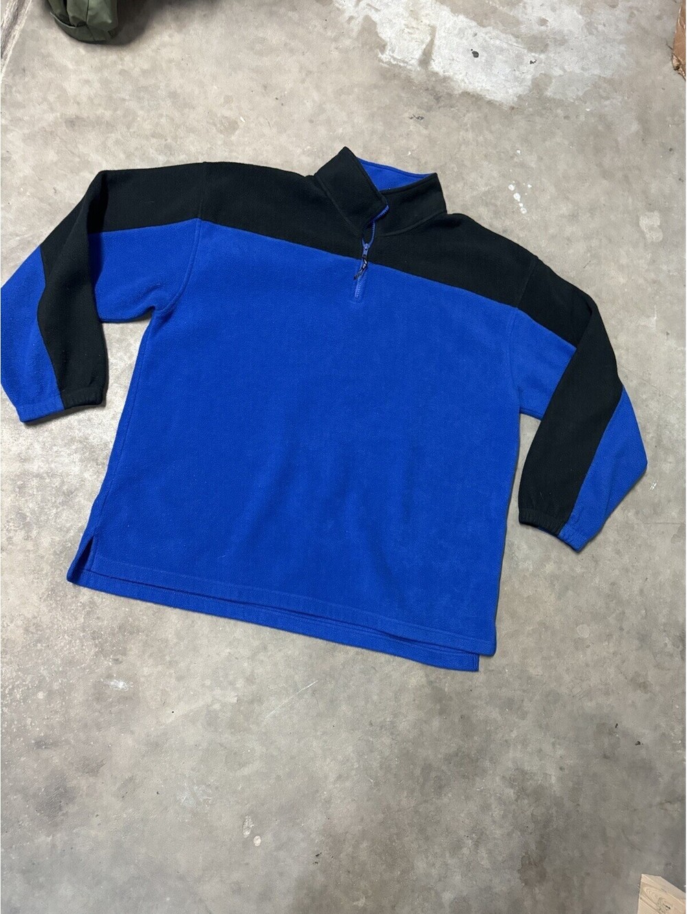 Vtg 90s JCPenney USA Olympic Blue Black Fleece Pullover XL